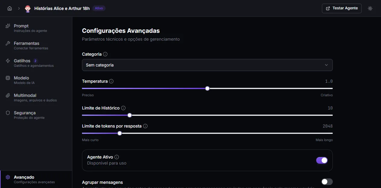 Advanced Settings tab
