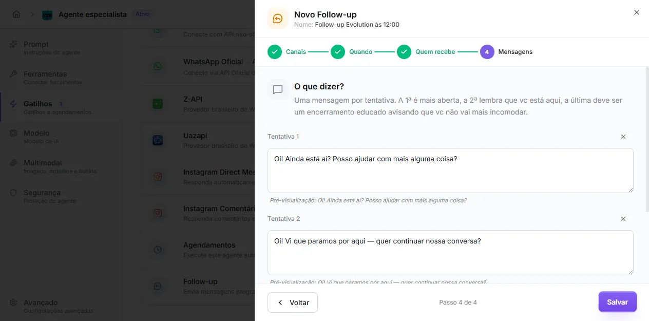 Step 4 — messages per attempt